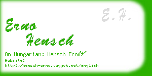 erno hensch business card